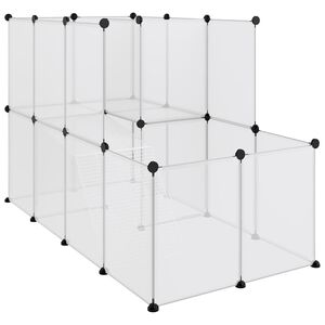 vidaXL Small Animal Cage Transparent 142x74x93 cm PP and Steel