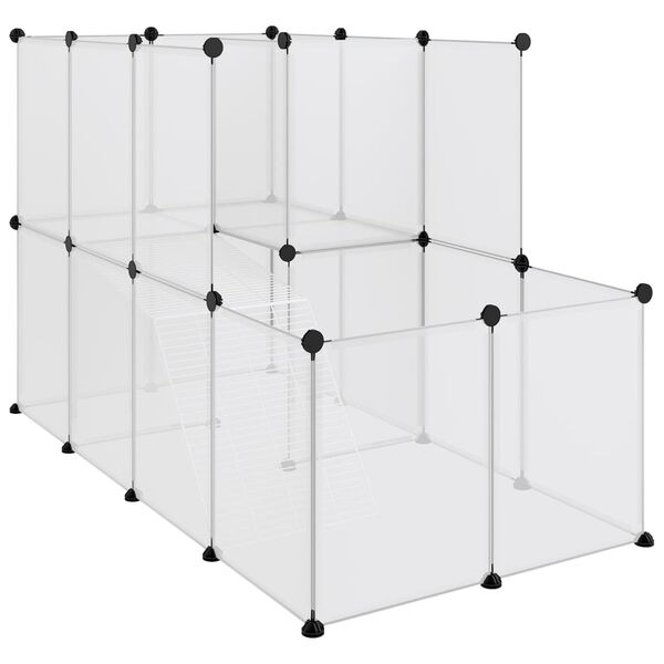 vidaXL Small Animal Cage Transparent 142x74x93 cm PP and Steel