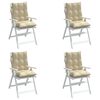 vidaXL Lowback Chair Cushions 4 pcs Beige Oxford Fabric