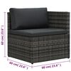 vidaXL 5 Piece Garden Lounge Set with Cushions Poly Rattan Grey