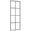 vidaXL Sliding Door Aluminium and ESG Glass 76x205 cm Black