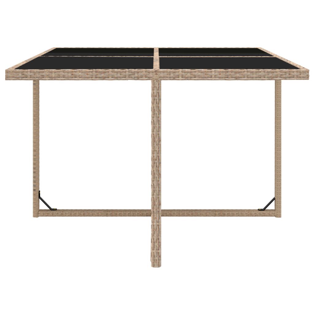 vidaXL 9 Piece Outdoor Dining Set with Cushions Poly Rattan Beige