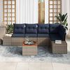 vidaXL Garden Sofa Set with Cushion 6 pcs Grey Poly Rattan