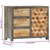 vidaXL Side Cabinet Grey 75x30x60 cm Solid Mango Wood