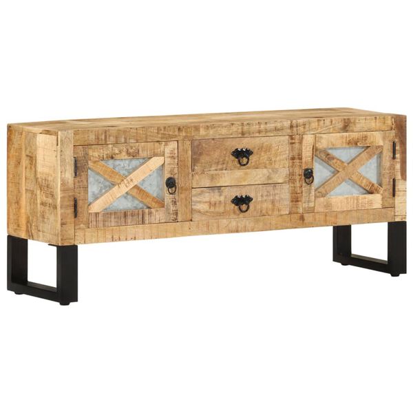 vidaXL TV Cabinet 110x30x45 cm Rough Mango Wood