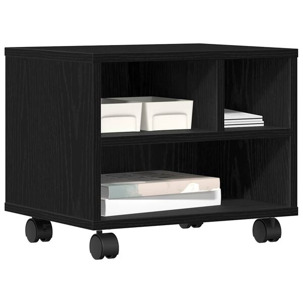 vidaXL Printer Stand Black Oak 41 x 32 x 33.5 cm Engineered wood