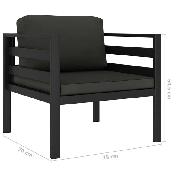 vidaXL 6 Piece Garden Lounge Set with Cushions Aluminium Anthracite