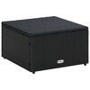 vidaXL Footstool Poly Rattan 53x53x30 cm Black