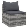 vidaXL Garden Middle Sofas with Cushions 2 pcs Grey Poly Rattan