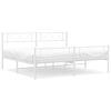 vidaXL Metal Bed Frame without Mattress with Footboard White 183x213cm