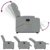 vidaXL Stand up Massage Recliner Chair Light Grey Fabric