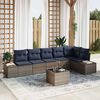 vidaXL Garden Sofa Set with Cushion 7 pcs Grey Poly Rattan