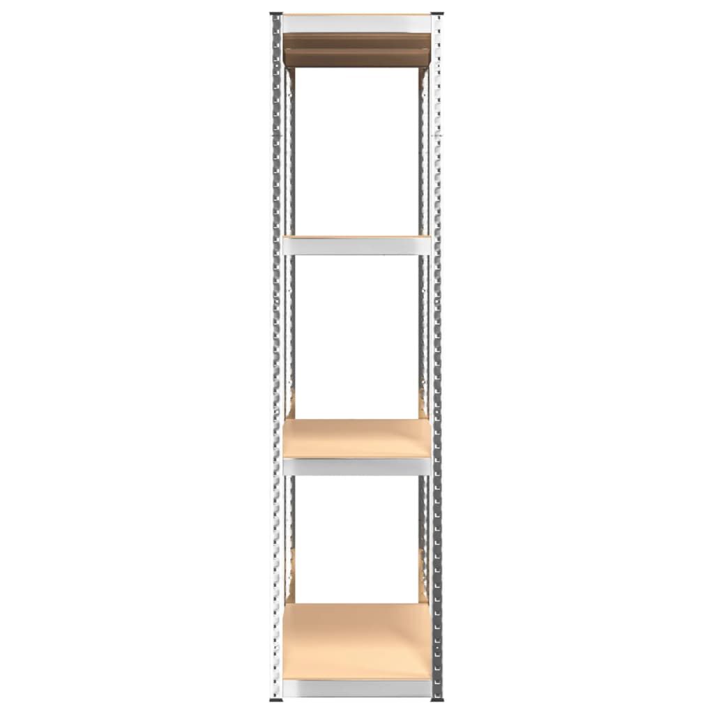 vidaXL 4-Layer Shelves 3 pcs Silver Steel&Engineered Wood