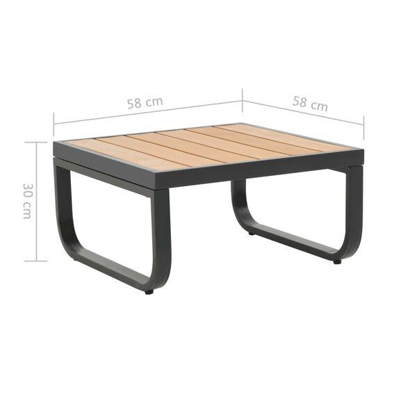 vidaXL 2 Piece Garden Corner Sofa Set with Cushions Aluminium WPC
