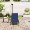 vidaXL Sun Lounger with Cushion Grey Poly Rattan