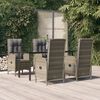 vidaXL 5 Piece Garden Dining Set with Cushions Black and Grey Poly Rattan