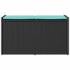 vidaXL Outdoor Storage Bench with Cushion Black 100 cm Poly Rattan