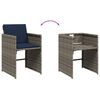 vidaXL 15 Piece Garden Dining Set with Cushions Grey Poly Rattan