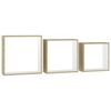 vidaXL Wall Cube Shelves 3 pcs White and Sonoma Oak