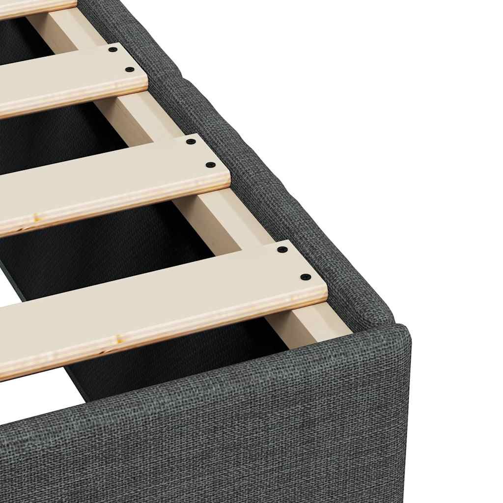 vidaXL Box Spring Bed with Mattress Dark Grey Full Fabric