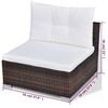 vidaXL 10 Piece Garden Lounge Set with Cushions Poly Rattan Brown