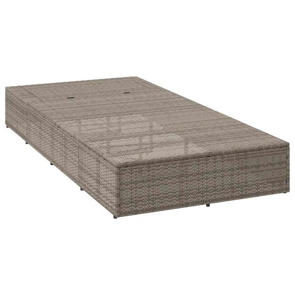 vidaXL Sunbed with Floating Cushion Grey Poly Rattan