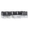 vidaXL 7 Piece Garden Lounge Set with Cushions White Steel