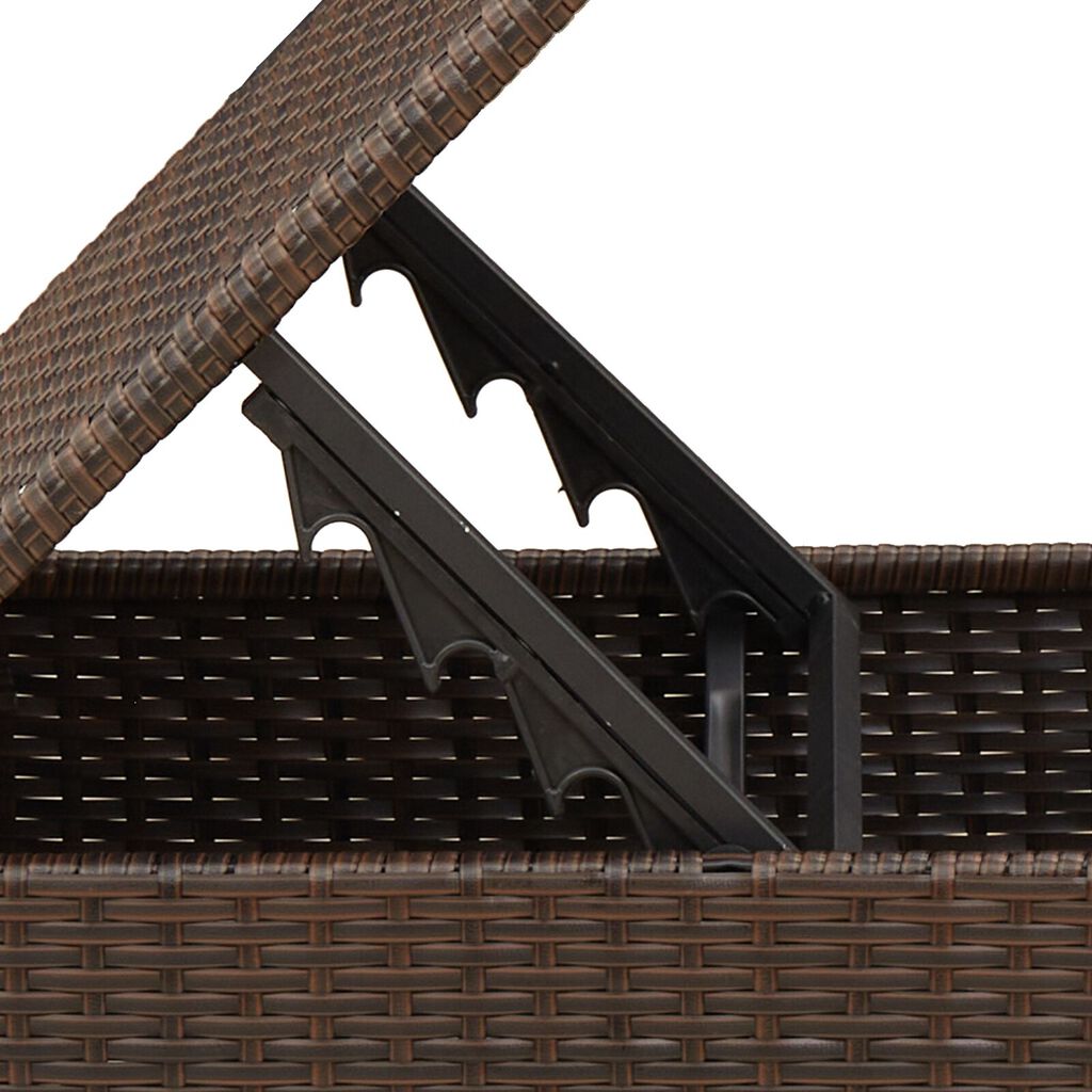 vidaXL Garden Stool with Cushion Brown 55x55x37 cm Poly Rattan