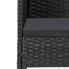 vidaXL 5 Piece Garden Dining Set with Cushions Black Poly Rattan
