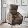 vidaXL Stand up Massage Recliner Chair Brown Microfibre Fabric