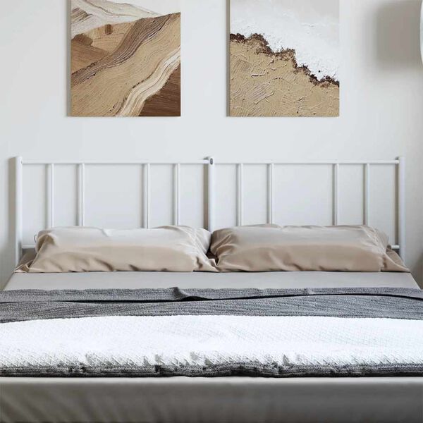 vidaXL Metal Headboard White 180 cm