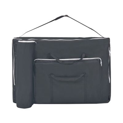 vidaXL 3-Zone Folding Massage Table 10 cm Thick Black