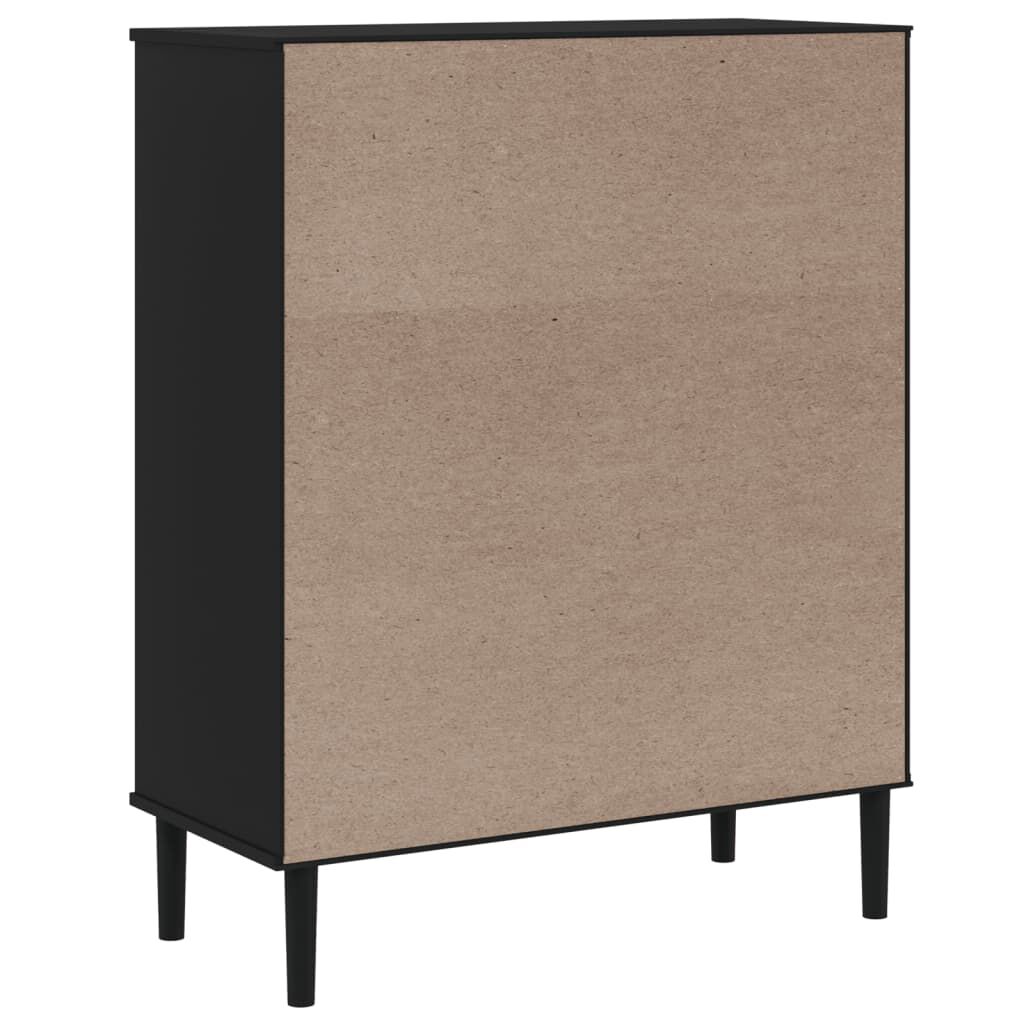 vidaXL Highboard SENJA Rattan Look Black 90x40x112cm Solid Wood Pine
