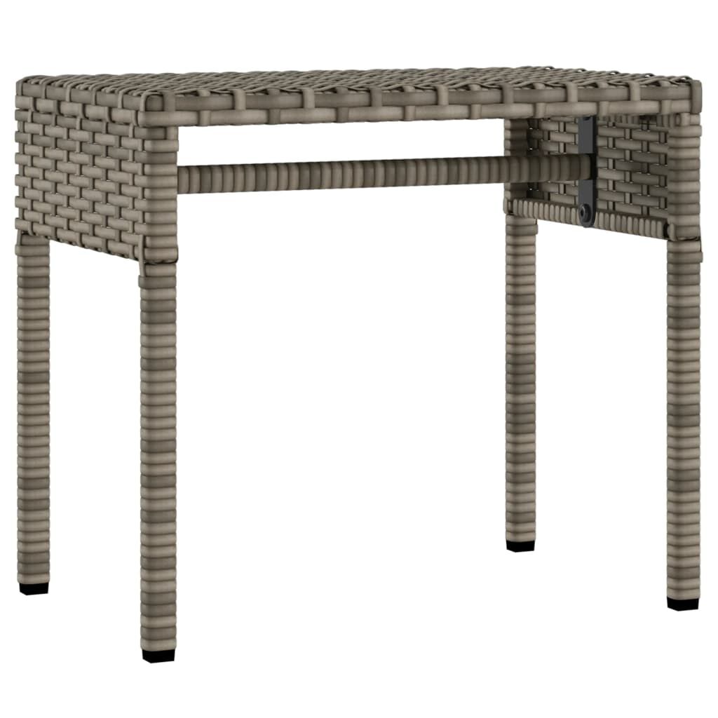 vidaXL Sun Lounger with Canopy and Table Grey Poly Rattan