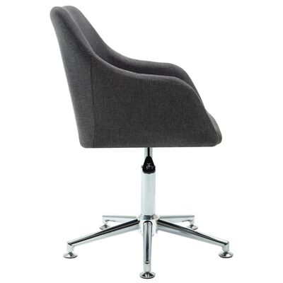 vidaXL Swivel Dining Chair Dark Grey Fabric