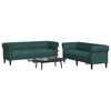 vidaXL 2 Piece Sofa Set Dark Green Fabric