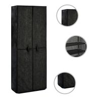 vidaXL Shoe Cabinet Black 60x30x166 cm Fabric