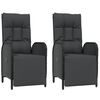 vidaXL 5 Piece Garden Dining Set with Cushions Black Poly Rattan