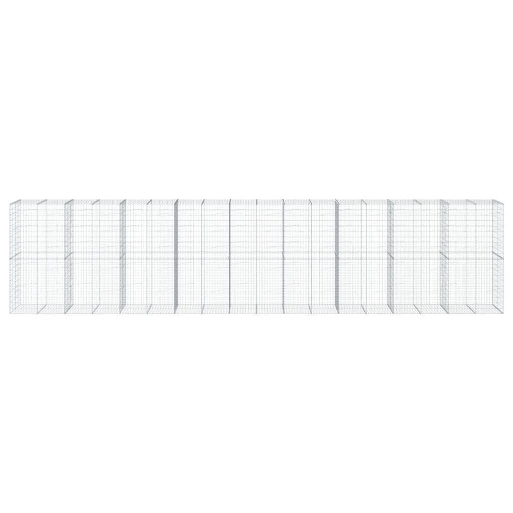 vidaXL Gabion Basket with Cover 900x100x200 cm Galvanised Iron