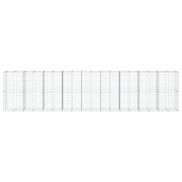 vidaXL Gabion Basket with Cover 900x100x200 cm Galvanised Iron