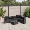 vidaXL 7 Piece Garden Sofa Set with Cushions Black Poly Rattan