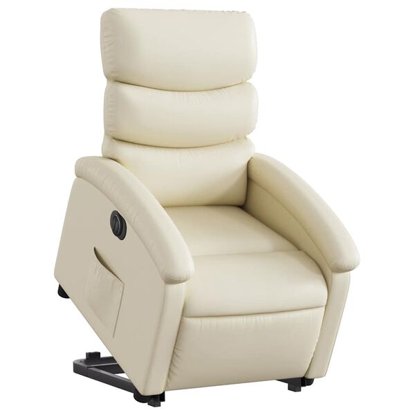 vidaXL Electric Stand up Recliner Chair Cream Faux Leather