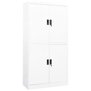 vidaXL Office Cabinet White 90x40x180 cm Steel