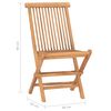 vidaXL 3 Piece Folding Outdoor Dining Set with Cushion Solid Wood Teak