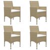 vidaXL 5 Piece Garden Dining Set Beige