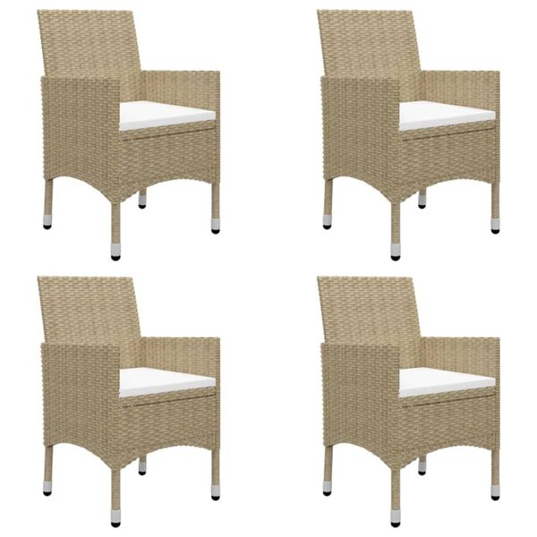 vidaXL 5 Piece Garden Dining Set Beige
