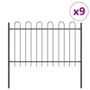 vidaXL Garden Fence 9 pcs Grey 15.3 x 1 m Powder-coated Steel
