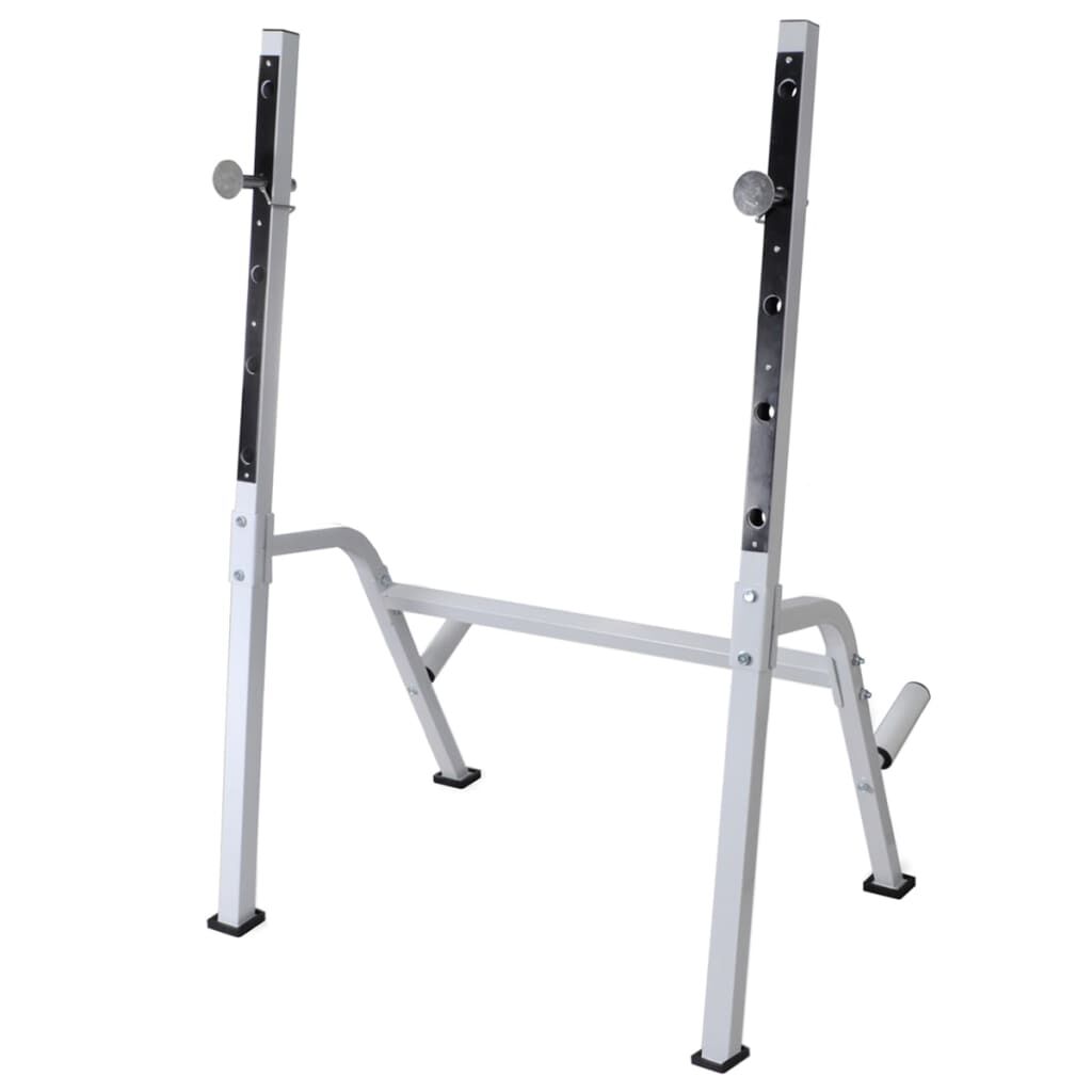 vidaXL Workout Bench with Weight Rack, Barbell and Dumbbell Set 90 kg