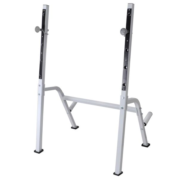 vidaXL Workout Bench with Weight Rack, Barbell and Dumbbell Set 90 kg