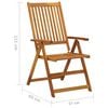 vidaXL Garden Reclining Chairs 2 pcs with Cushions Solid Acacia Wood